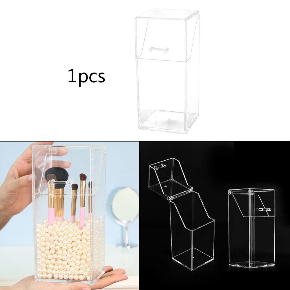 

Acrylic Makeup Brush Box Plastic Cosmetic Holder Makeup Tools Cosmetic Brush Organizer Storage Rack 20.8x9.4cm