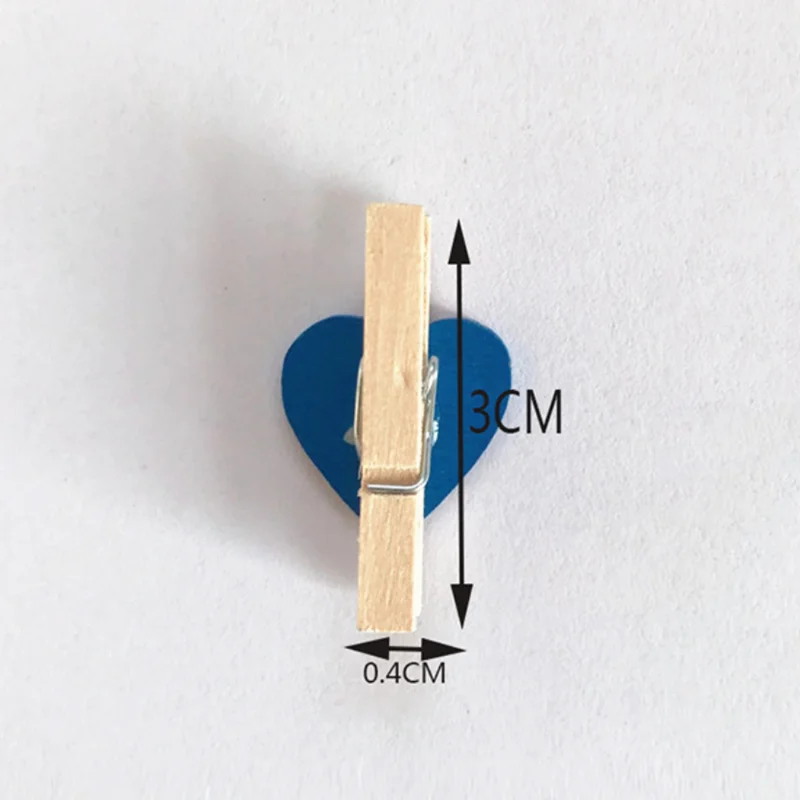 50 шт./лот мини романтические деревянные зажимы в форме любящего сердца бумаги для