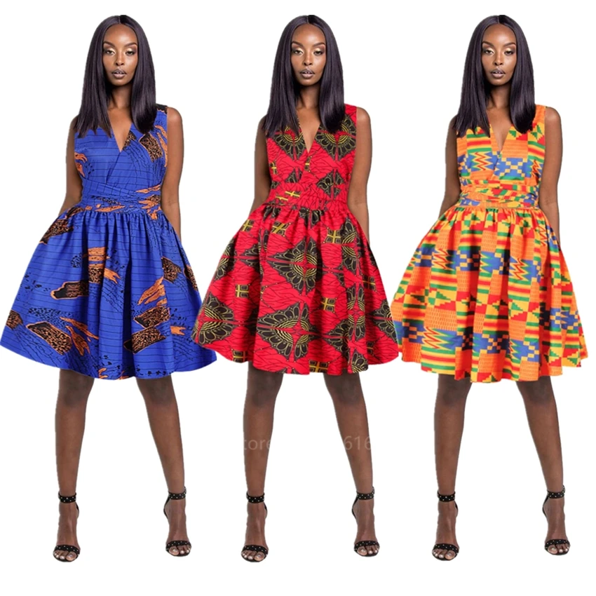 Африканские платья для женщин 2021 Макси короткое платье Дашики с принтом сделай