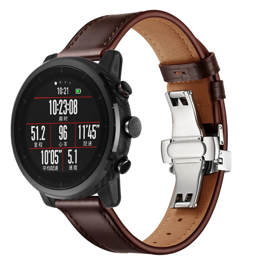 Сменный Браслет Роскошный кожаный для Xiaomi Huami AMAZFIT 2/2S Stratos Часы Браслет ремешок фитнес-трекер# G30