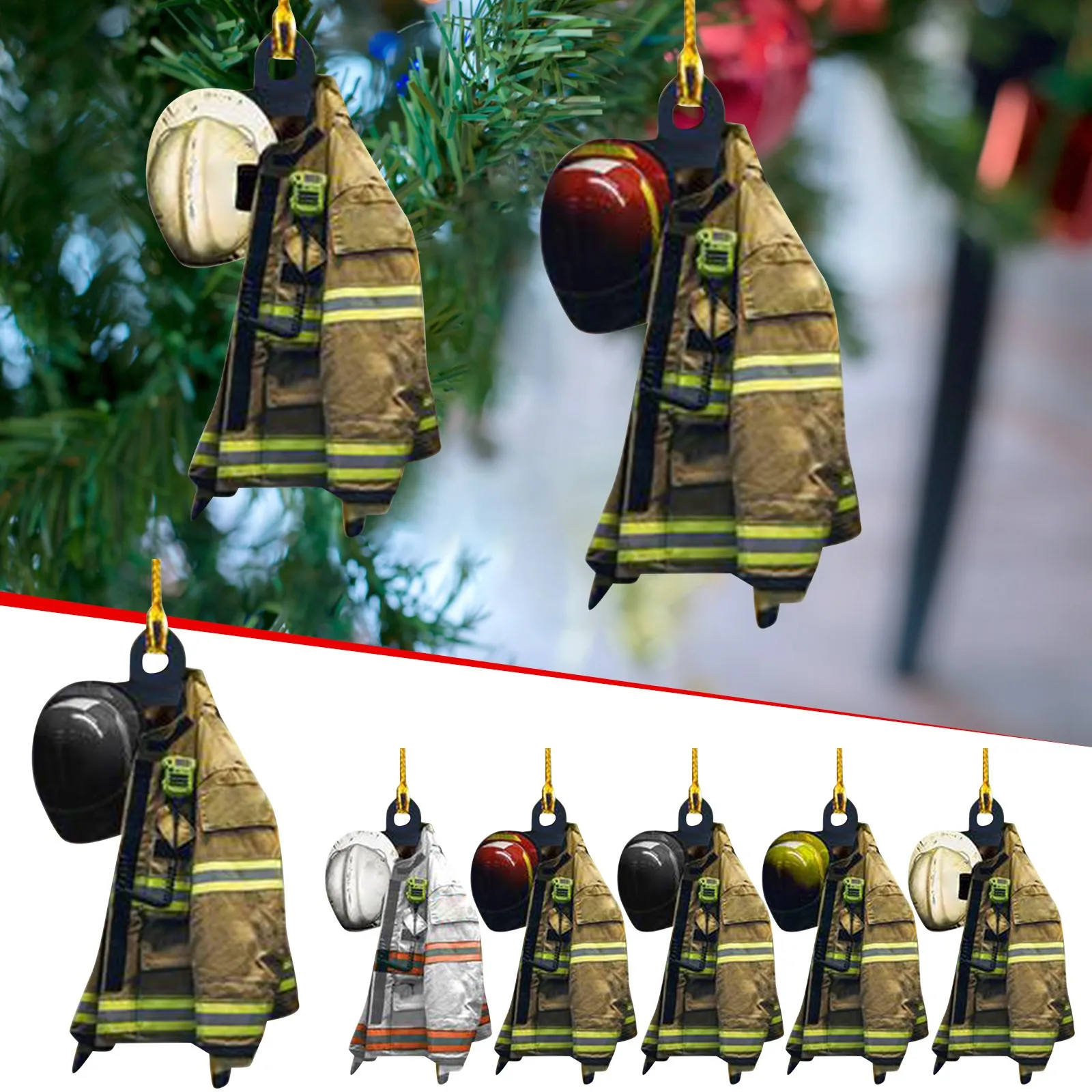 2022 подвеска пожарной службы Рождественский кулон подарок и поделки украшение