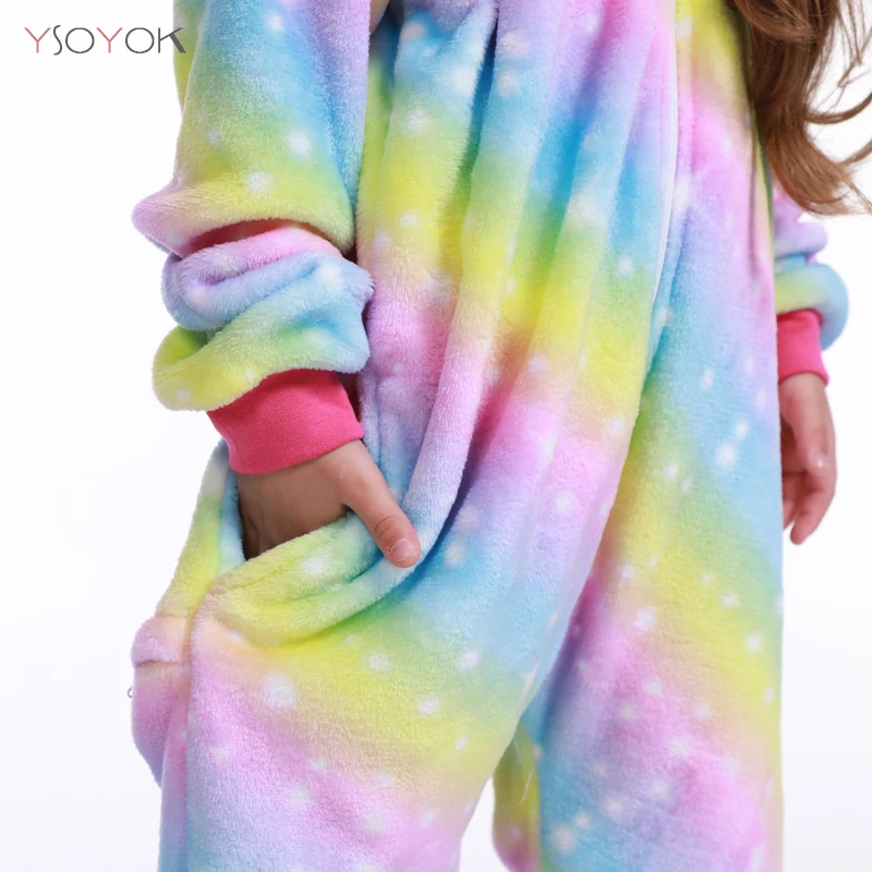 Детские пижамы кигуруми в виде единорога комбинезон животных для мальчиков и