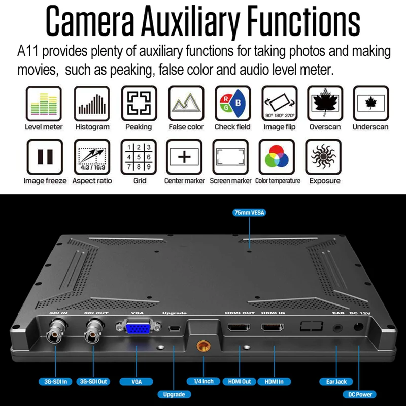 Lilliput A11 10," РАДИОВЕЩАТЕЛЬНЫЙ полевой монитор 3g SDI HDMI монитор Full HD 1920x1200p ips на камеру монитор для изготовления видео-фильмов