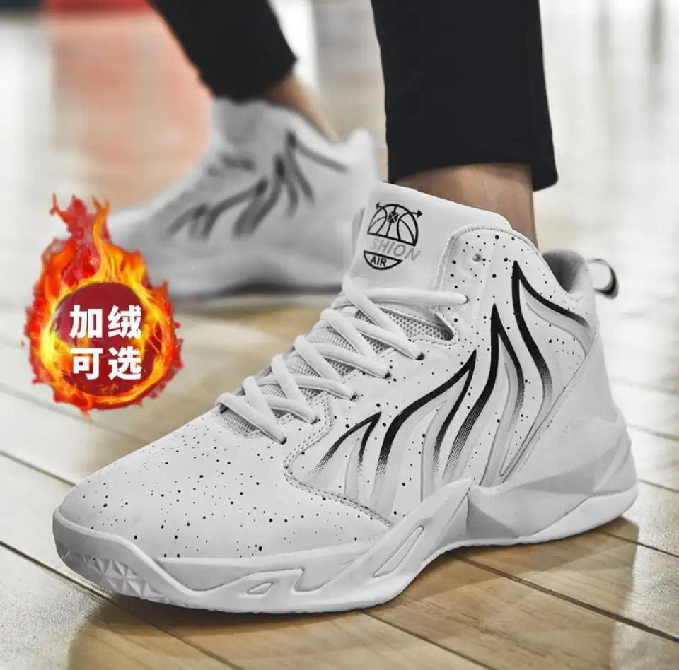 Мужские зимние ботинки Высокие кроссовки с мехом Теплая уличная хлопковая обувь