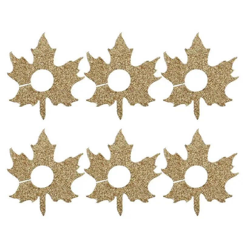 

6pcs Thanksgiving Wine Glass Ring Nonwoven Ring Creative Wine Cup Decoration