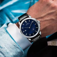 Japan Movement Automatic Men Watch Genuine Leather Switzerland Business Mens Watches Top Luxury Brand Second Dial reloj hombre