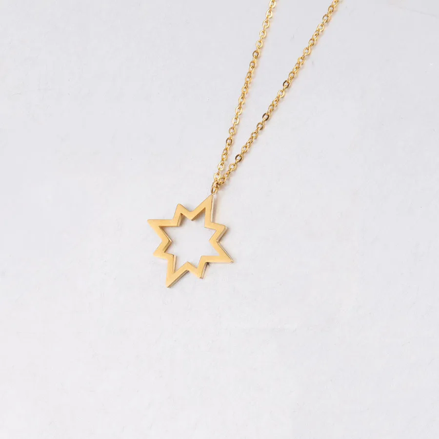 

10 шт. 45 см зеркальная пустотелая звезда персонализированное простое ожерелье с подвеской из нержавеющей стали золотого цвета модное ювелир...