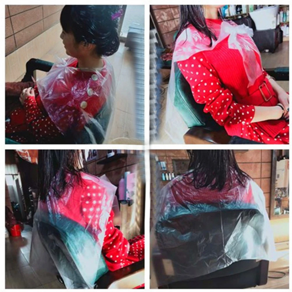 

200pcs PE Hair Cutting Waterproof Clear Unisex Disposable Hairdressing Capes For Barbershop Dustproof Multipurpose 60x90cm Thin