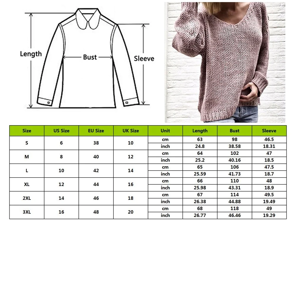 

2020 V Neck Solid Women Sweaters Pullovers Loose Knitted Autumn Winter Clothing Casual Pullovers Plus Size Pull
