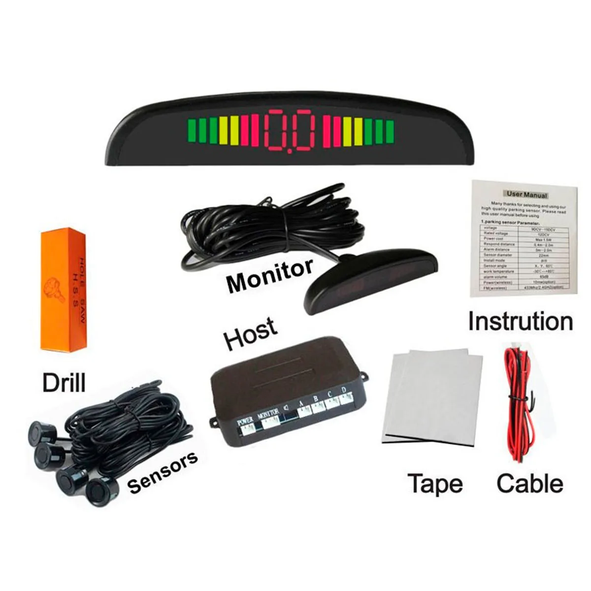 Цветной датчик 1 комплект автомобильный светодиодных датчиков парковки дисплей 4