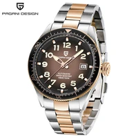 pagani design new fashion stainless steel automatic mechanical watch sports leisure sapphire waterproof mens leather hand watch