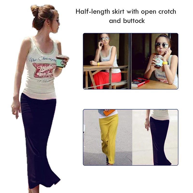 Женская облегающая юбка с разрезом по бокам однотонная Повседневная Длинная