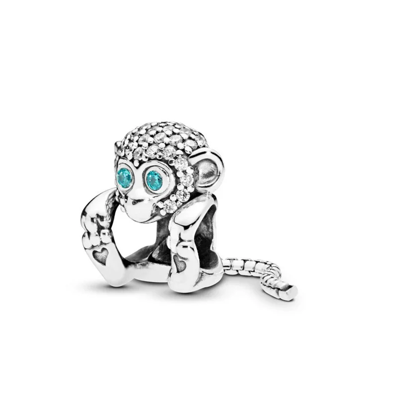 Monkey Sterling Silver Fit Pandora 925 Original Charms Beads Bracelets Woman Best Friend Jewelry Christmas Gift