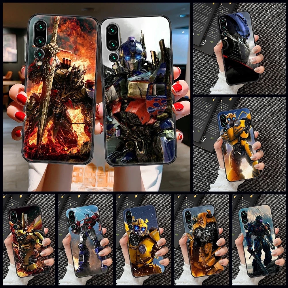 Чехол для телефона с трансформерами Huawei P Mate P10 P20 P30 P40 10 20 Smart Z Pro Lite 2019 черный