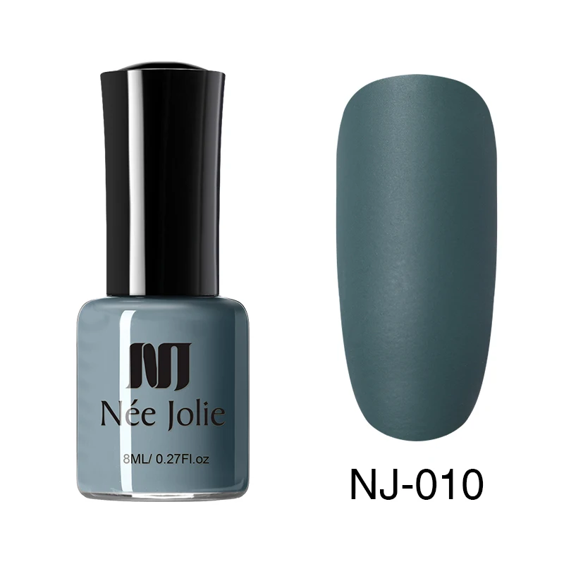 8ml NJ-010 NEE JOLIE 7,5 мл матовый тусклый лак для ногтей фиолетовый черный лак для ногтей маникюрный лак для ногтей 12 цветов - Цвет: 8ml NJ-010