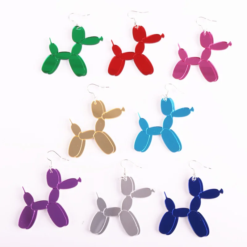 

2021 New 8 Colors Poodle Dangle Drop Earrings for Women Dog Animal Funky Jewelry Blue Red Purple Green Cute Trendy Accessories