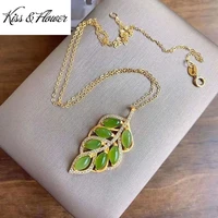 kissflower nk179 fine jewelry wholesale fashion hot woman bride mother birthday wedding gift vintage leaves 24kt gold necklace