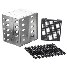 5.25 Inch to 5X3.5 Inch HDD Hard Drive Cage Rack DIY Hard Disk Box for 3.5 Inch Hard Disk Box Computer Storage Expansion