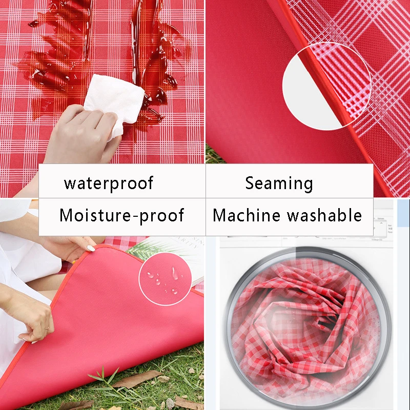 

Tablecloth Waterproof Cute Ins Plaid Photo Background Cloth Beach Picnic Mat Christmas Party Home Decoration Meal Cloth Camping