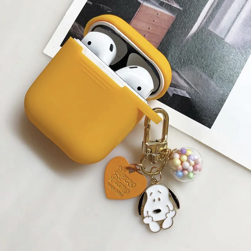 Милый корейский кулон для собаки для Apple Airpods чехол силиконовый Bluetooth наушники аксессуары Наушники защитный чехол Брелок с фигурками из мультфильмов