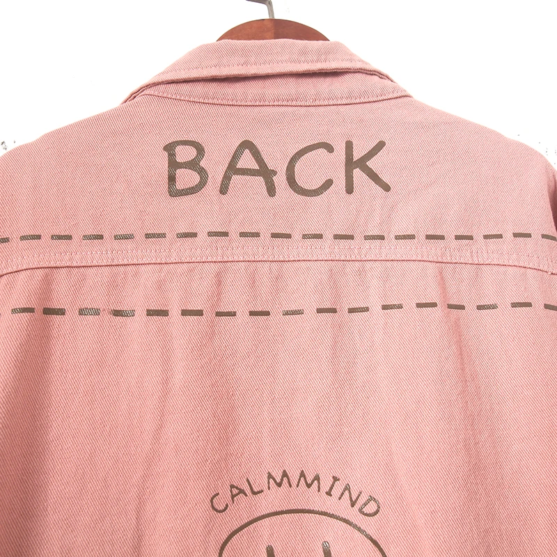 

Bf Style Pink Denim Jacket Women Streetwear Outerwear Cute Long Sleeve Jeans Jackets Autumn Casual Coats top clothes