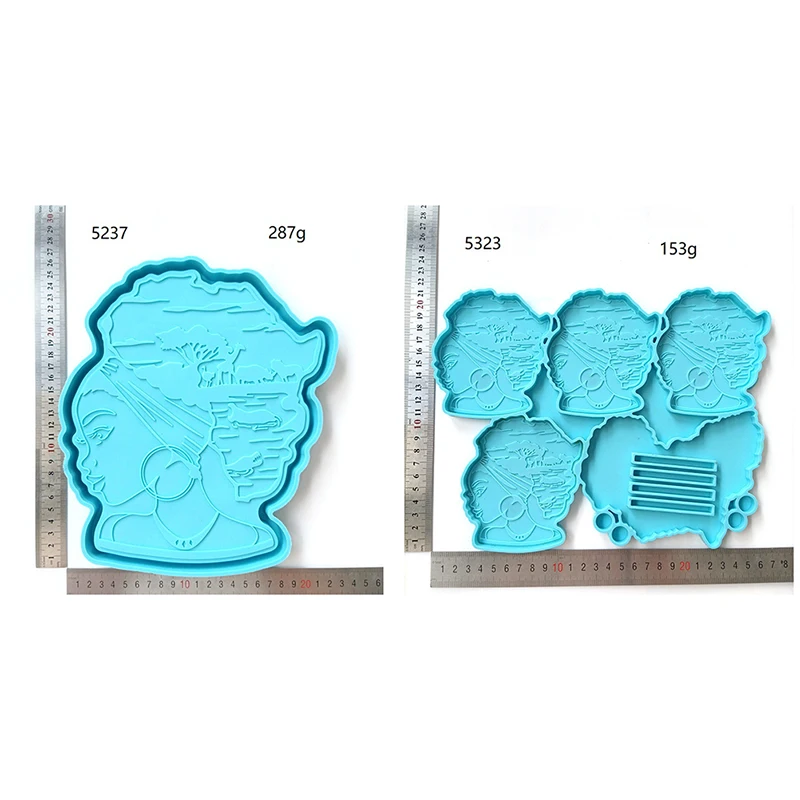 

African Goddess Plate Silicone Mould Afro Female Rolling Tray Epoxy Resin Mold
