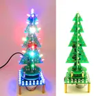 DIY 7 цветов вращающаяся красочная музыка 3D Рождественская елка светодиодный мигающий свет комплект электронная продукция Сделай Сам деталей Декор ночной Светильник