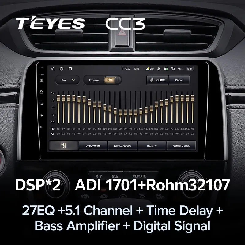 TEYES CC3 Штатная магнитола For Хонда ЦРВ ЦР-В 5 Honda CRV CR-V RT RW 2016 - 2018 до 8-ЯДЕР 6 + 128ГБ 27EQ DSP