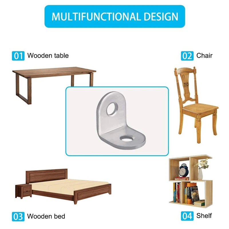 20 шт Нержавеющая сталь Г-образный кронштейн угловая скобка совместных правая