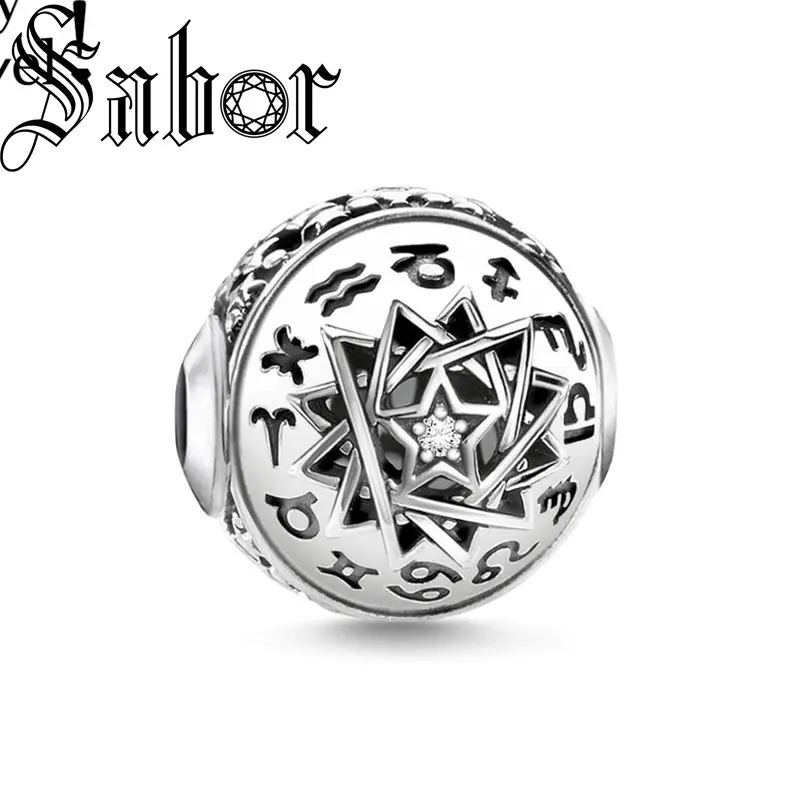 Бусы со знаками Зодиака подходят для браслета ожерелье посеребренное Карма