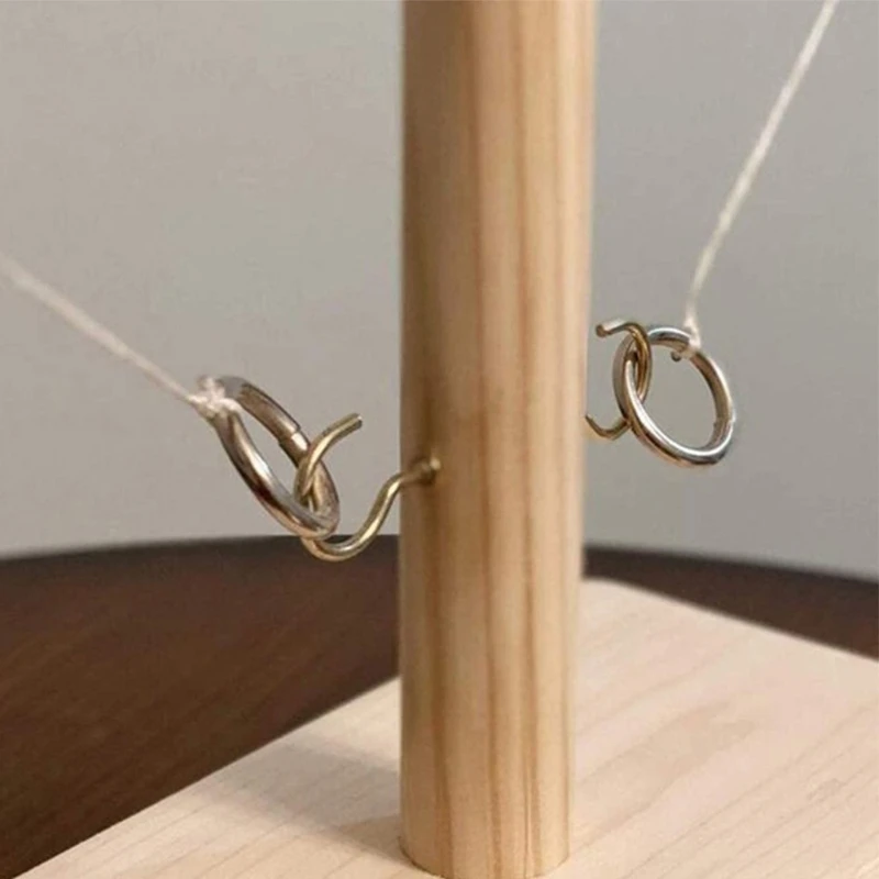 

Wooden Ring Toss Hooks Set for Kids and Adults Handmade Toss Tailgating Game Indoor or Outdoor Family Bars Interactive