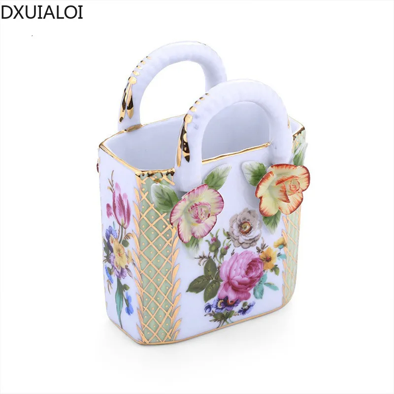 

Простая креативная сумка, керамическая ваза, украшение для свадьбы, подарок для дома, гостиной, настольная ваза для цветов, украшение для до...