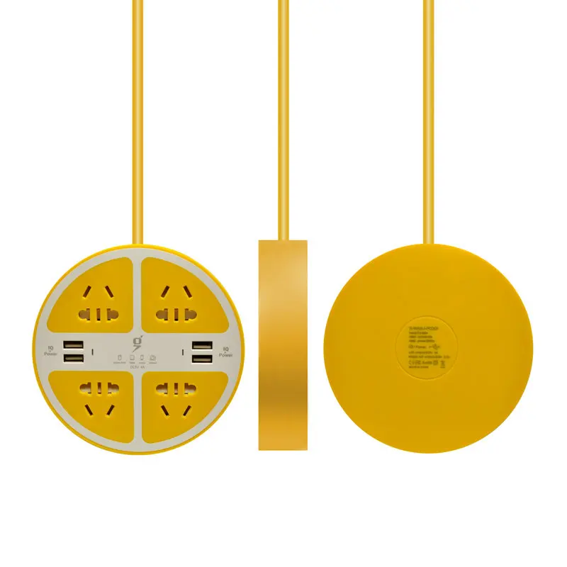 Новейший дизайн Lemon удлиняющая розетка с 4 usb портами быстрое зарядное устройство