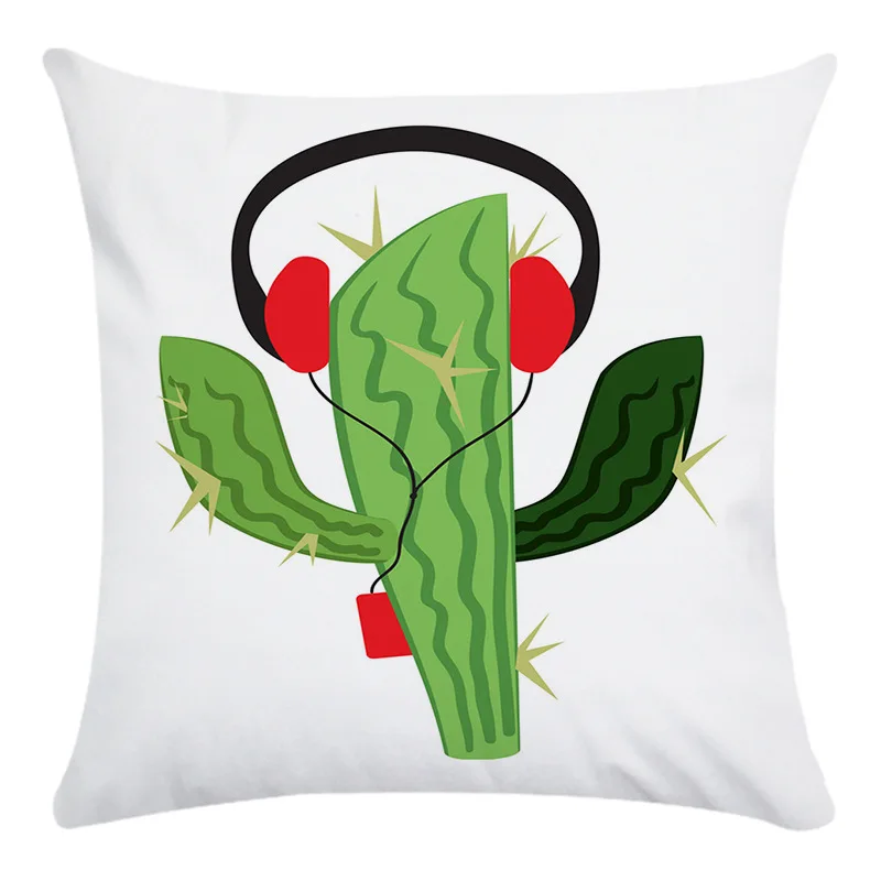 Наволочка для подушки мультяшная серия пустынный кактус короткая плюшевая