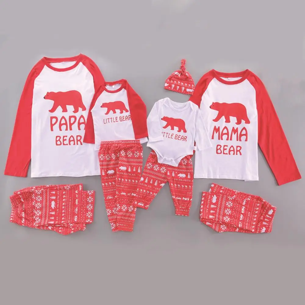 Рождественские пижамы для папы мамы сына и дочки одинаковые комплекты