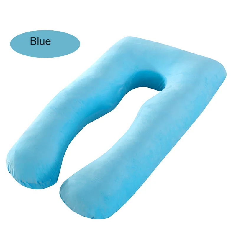 Plush Blue U Форма Подушка для беременных и кормящих всего тела хлопковая наволочка подушки для беременных для спящий на боку Беременность Для женщин спальный Поддержка постельные принадлежности подушка для беременных - Цвет: Plush Blue