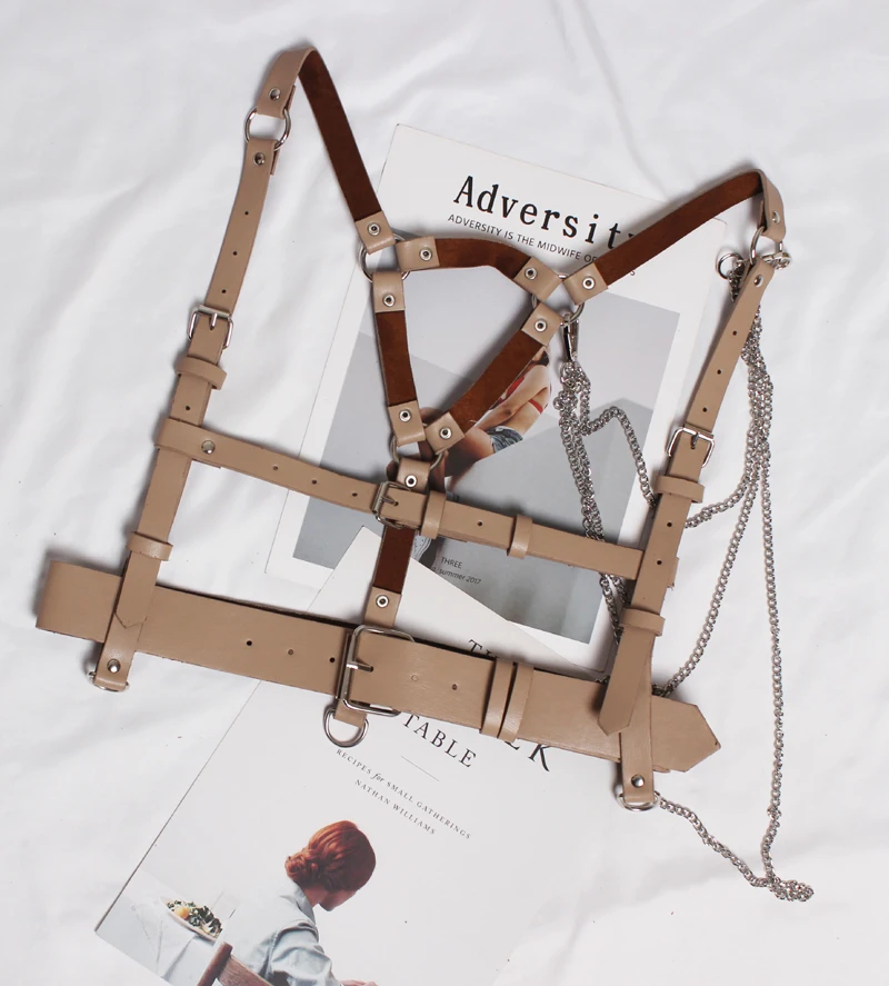 

SeeBeautiful New Spring 2021 Fashion Wide Belt Metal Chain Pin Buckle Irregular High Quality PU Leather Girdle Women Y229