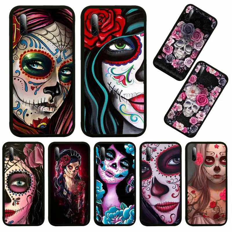 

Mexican Skull Skin Phone Case For Huawei P9 P10 P20 P30 P40 Novi Lite Pro Smart Cover