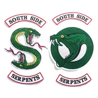 green snake applique patches diy iron on para jeans clothes jersey punk stickers embroideried badges e0102