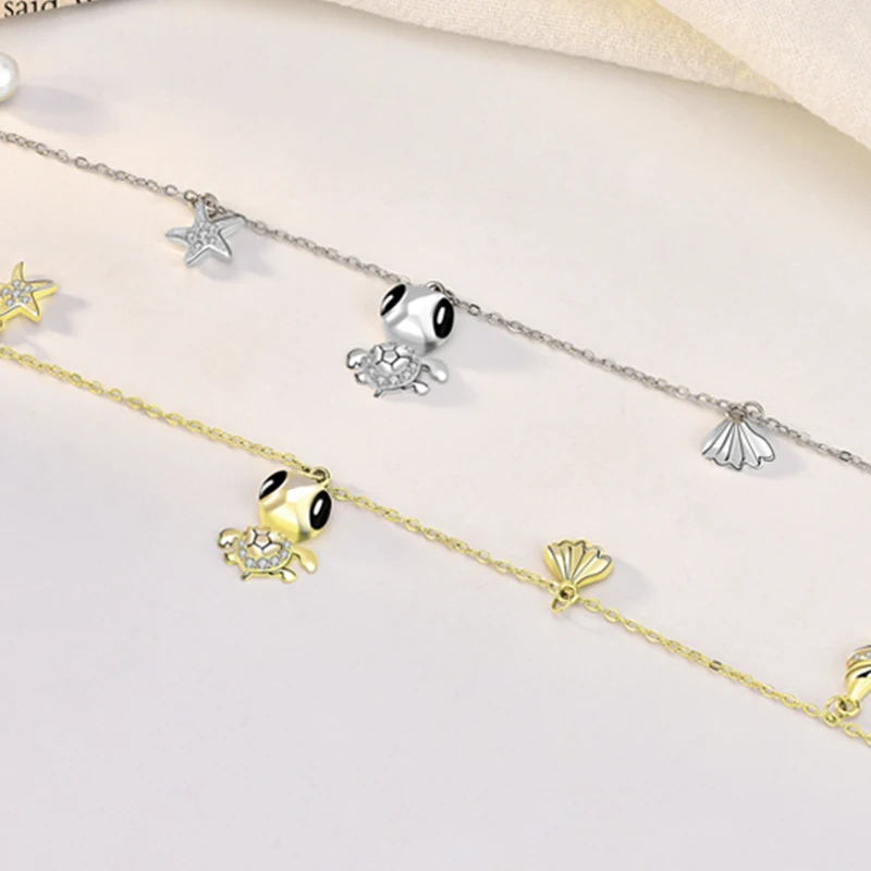 

S925 Silver Woman Clavicle Pendant Necklace Fashion Turtle Ladies Pendant Necklace New Anniversary Women's Pendant Necklace