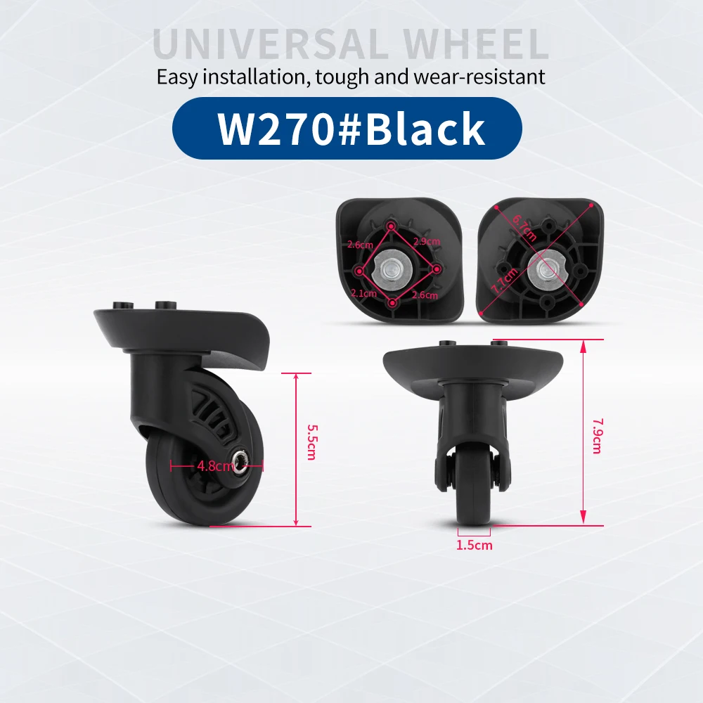 TANGYIPIN W270 Trolley luggage wheels suitcase hard shell box accessories repair plastic rubber wear-resistant universal wheel