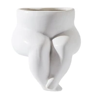 human body art vases ceramic buttocks sculpture vase nordic body vase for home office cafe hotel ornament white