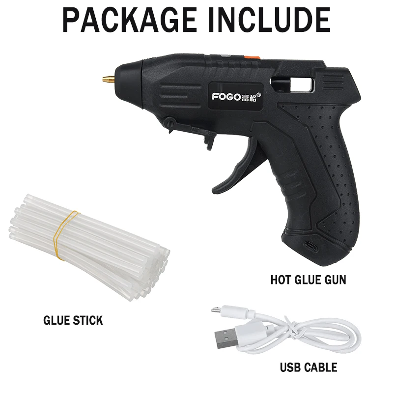 

Wireless Hot Melting Glue Gun Set With 100pcs Wax Stick USB Rechargable Cordless Glue Guns Electric Heat Temperature Repair Tool