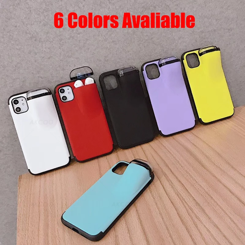 2 в 1 для iPhone 11 Pro Max чехол хранения наушников 6S 7 8 Plus XR XS Airpods 12 гарнитуры сумка Чехол