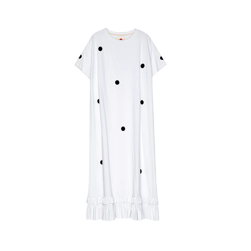 

imakokoni white dress female Japanese original loose large size niche design T-shirt long skirt 192630