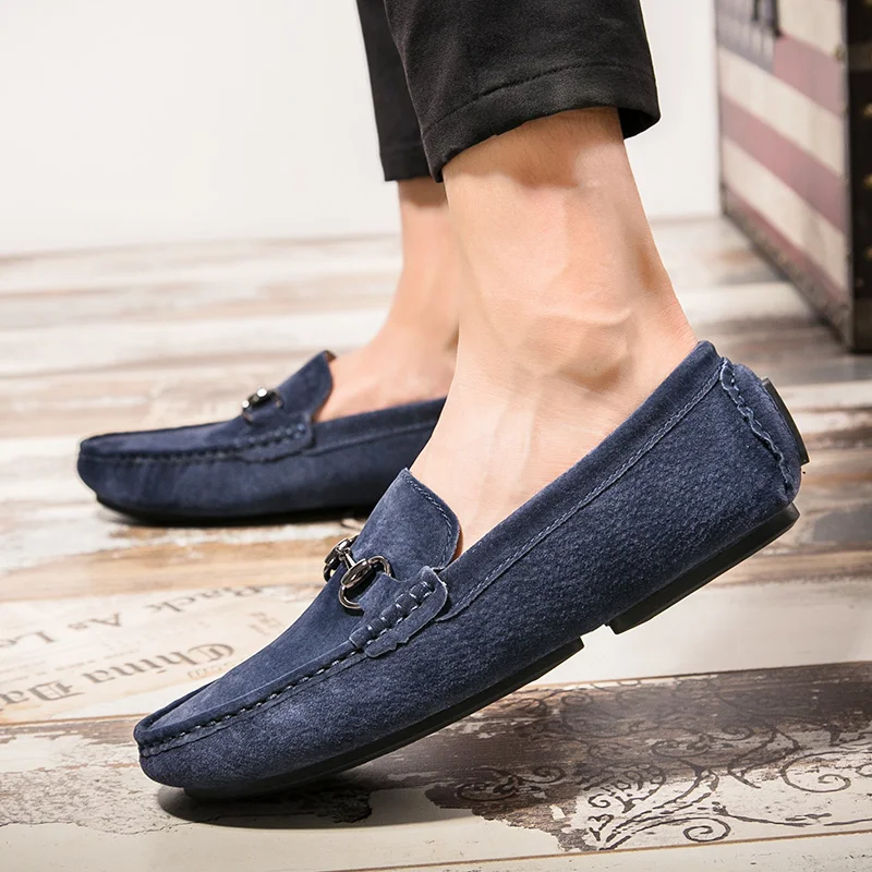 2022 Мужская обувь Лоферы Замшевая Мужские классические слипоны Модная для