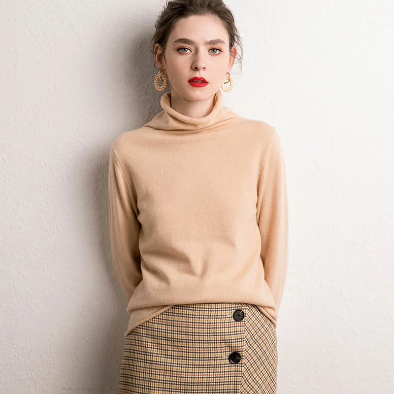 Характеристики 2019 Осень-зима Женский Однотонный свитер с высоким воротом 100