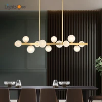 modern minimalist copper restaurant chandelier light luxury creative magic bean lamp strip bar restaurant lamp