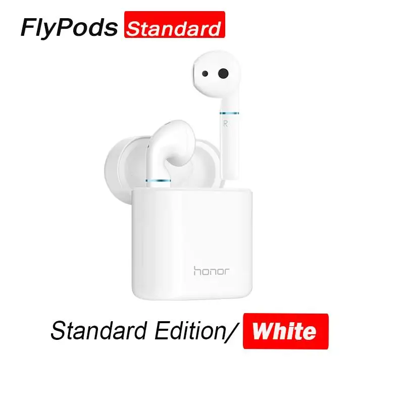 white standard only Honor Flypods/flypods pro Беспроводные сенсорные водонепроницаемые динамические наушники с управлением беспроводным зарядным устройством Bluetooth 5,0 - Цвет: white standard only