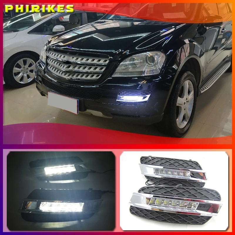 

Тюнинг автомобилей для Mercedes Benz W164 ML300 ML320 ML350 2008 - 2009 светодиодный DRL Дневной светильник Водонепроницаемый противотуманная фара